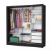 Guarda Roupa Roupeiro Santiago Plus 3 Portas de Correr com Espelho Central 3 Gavetas Carioca Preto Off White