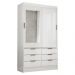 Guarda Roupa Roupeiro Sevilha 2 Portas de Correr 1 Espelho 6 Gavetas Carioca Branco