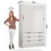 Guarda Roupa Roupeiro Sevilha 2 Portas de Correr 6 Gavetas Carioca Branco