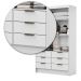 Guarda Roupa Roupeiro Sevilha 2 Portas de Correr 6 Gavetas Carioca Branco