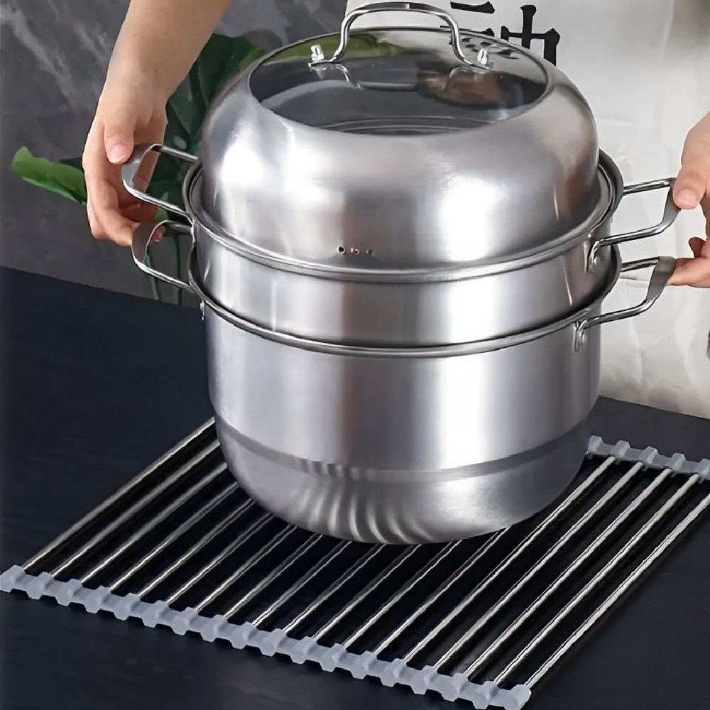  Esteira Escorredora Cozinha Multifunções Inox Silicone 48x24 