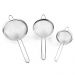  Peneiras Inox para Cozinha - Conjunto 3 Unidades - Coador Barman - Polvilhado Confeitaria - Escorredor  