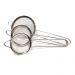  Peneiras Inox para Cozinha - Conjunto 3 Unidades - Coador Barman - Polvilhado Confeitaria - Escorredor  
