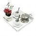 Açucareiro de vidro inox tampa colher cozinha gourmet café chá com tampa e colher 