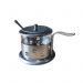 Açucareiro de vidro inox tampa colher cozinha gourmet café chá com tampa e colher 