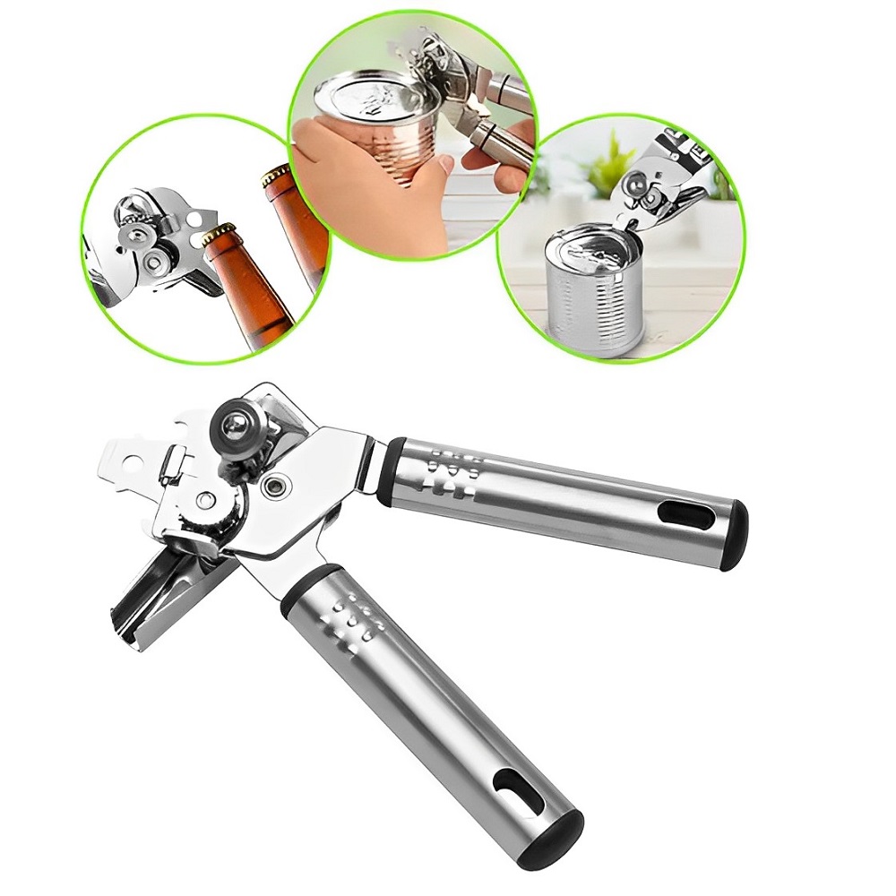 Abridor de Latas e Garrafas Americano Inox Multifuncional Chef 