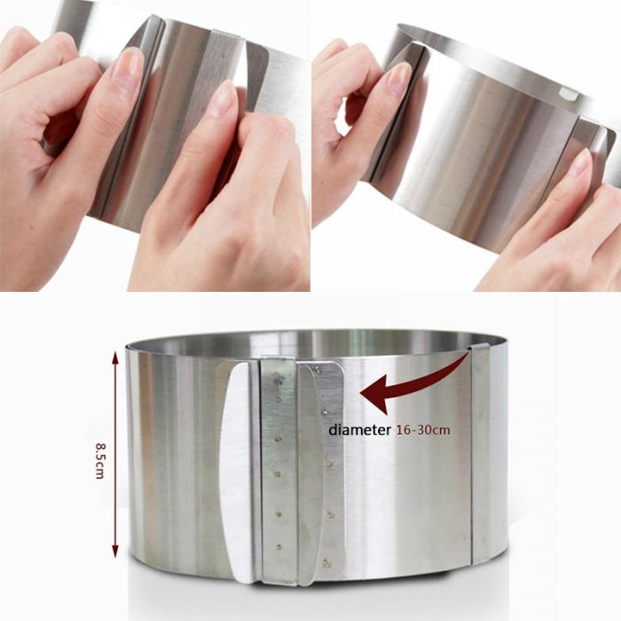 Aro para Bolo - Ajustavel de 16cm a 30cm - Inox
