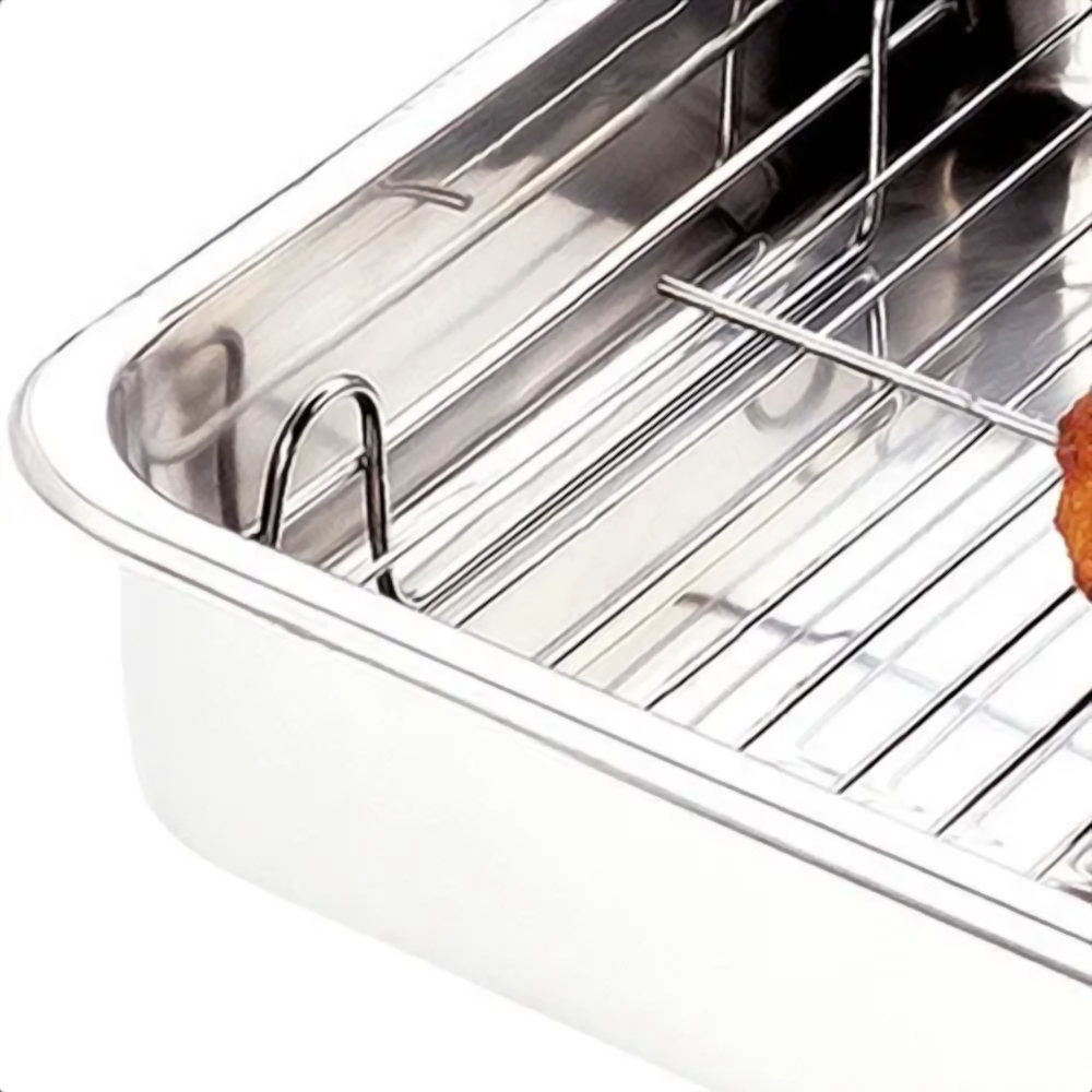Assadeira Inox com Grelha e Tampa Funda Alta 6,5 Litros 