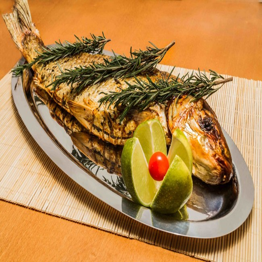 Bandeja Inox para Peixe, Porções, Peixe Assado, Restaurante 
