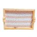 Bandeja Madeira Pinus Retangular Alça Coração 28x20cm Bolinhas