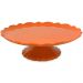 Boleira, Prato para Bolo, Ceramica com Pé, Ceraflame Laranja
