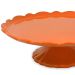 Boleira, Prato para Bolo, Ceramica com Pé, Ceraflame Laranja
