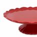 Boleira, Prato para Bolo, Ceramica com Pé, Ceraflame Vermelha
