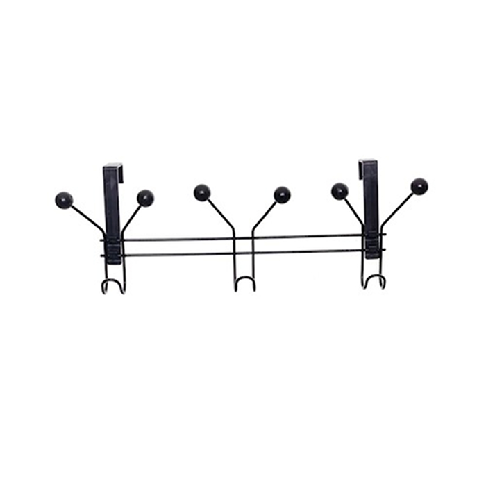 Cabideiro para Porta ou Parede com 3 Ganchos - Preto