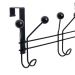 Cabideiro para Porta ou Parede com 3 Ganchos - Preto