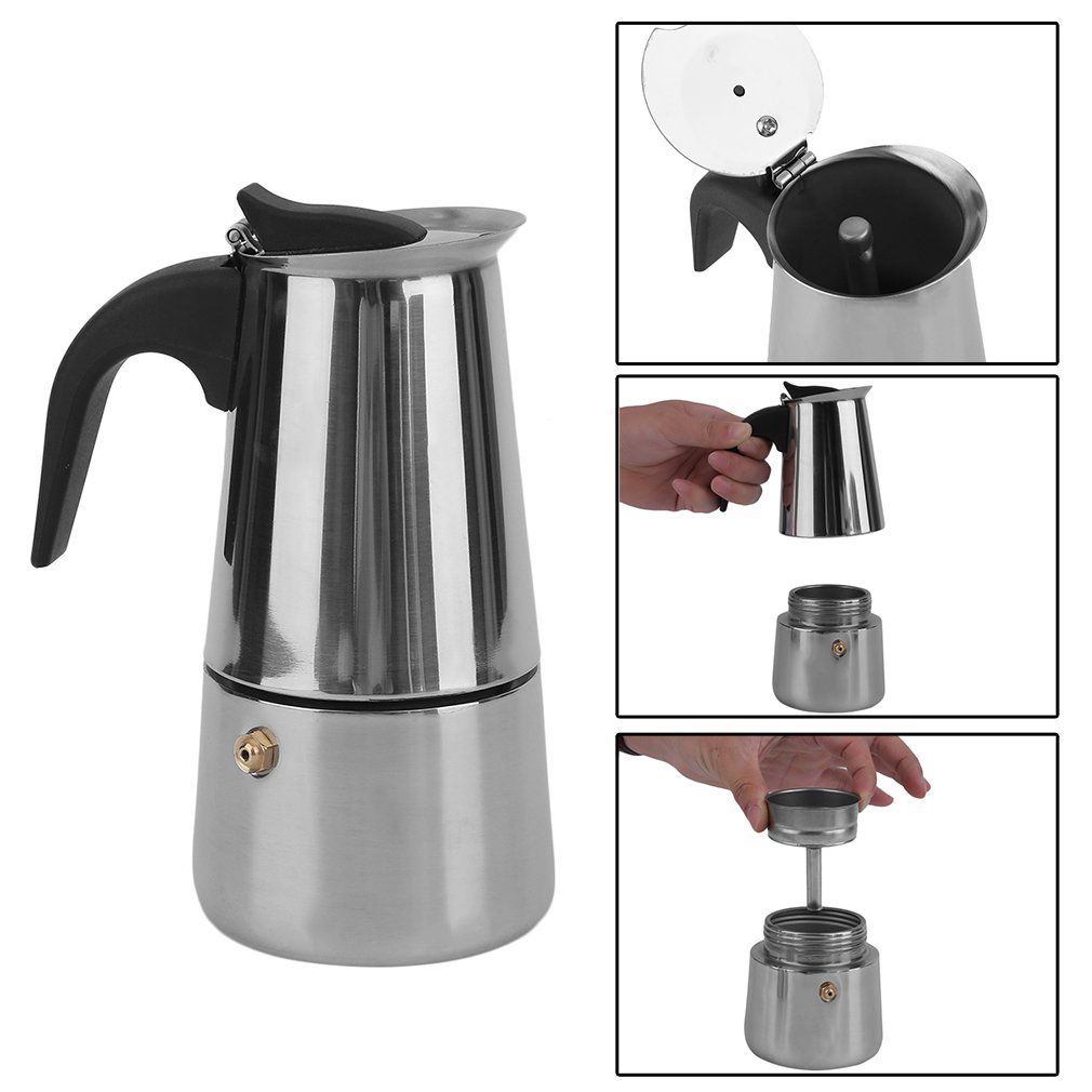Cafeteira Expresso Italiana Para 6 Xícaras Aço Inox - Baquelite (cabo) 