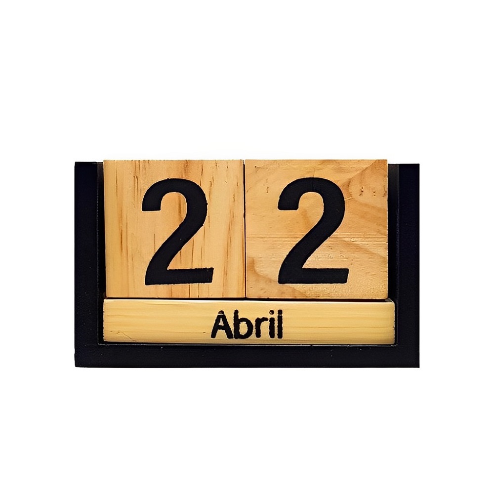 Calendario Permanente de Madeira Decorativo Escritório Casa Home Office 