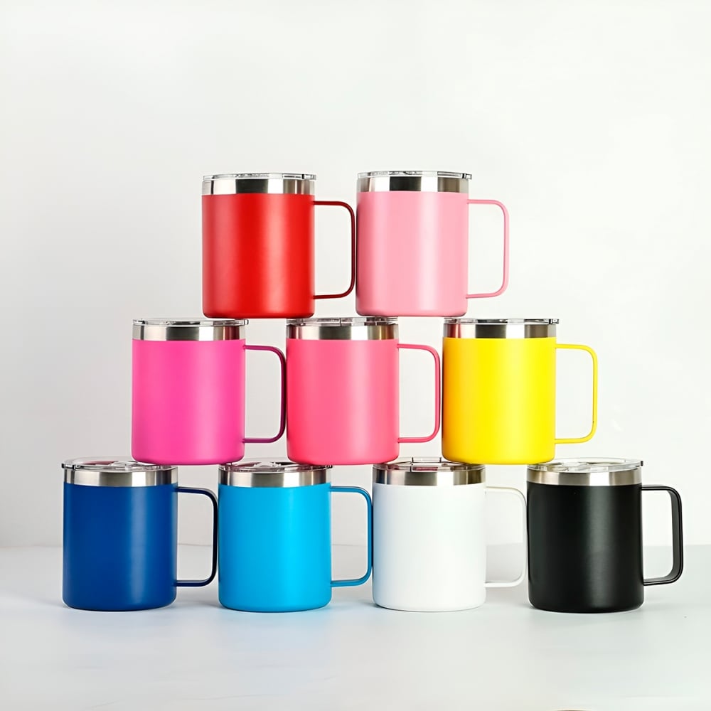 CanecaTérmica Aço Inox 360ml - Copo Térmico Preto P/ Cerveja e Café 