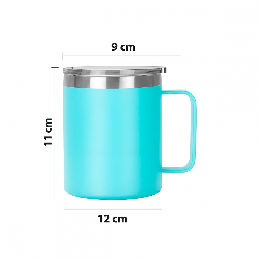 CanecaTérmica Aço Inox 360ml - Copo Térmico Preto P/ Cerveja e Café 