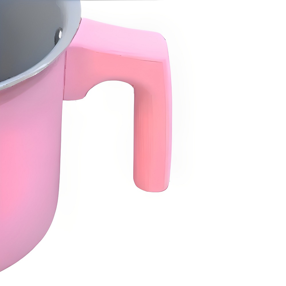 Caneco Fervedor Leiteira 1 Litro Aluminio Revestimento Ceramico - Rosa 