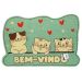Capacho Divertido para Porta 38x58cm (Vinil) - Bichinhos - Gatos 