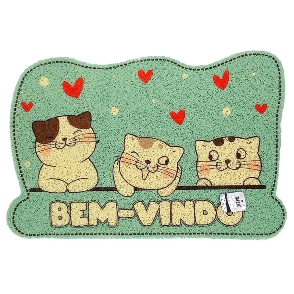 Capacho Divertido para Porta 38x58cm (Vinil) - Bichinhos - Gatos 