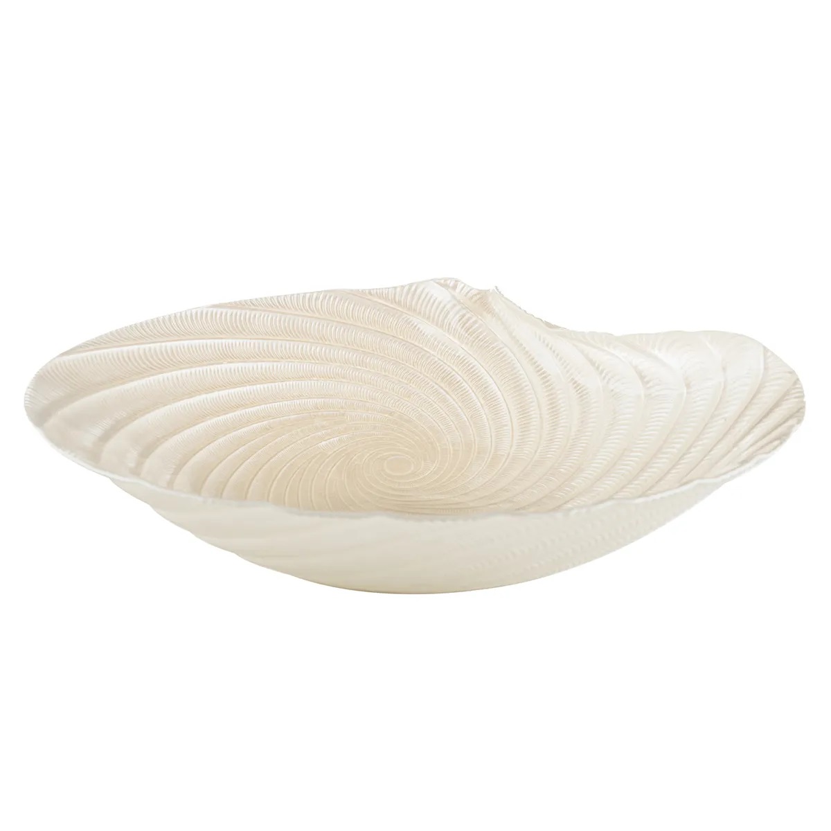 Centro-Mesa de Vidro Formato Concha Perolada 33cm - Sofisticação para Ambientes 