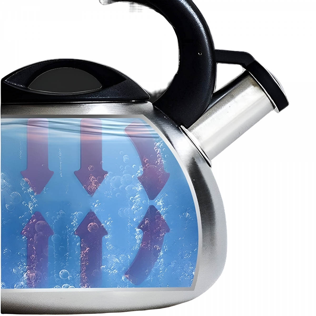 Chaleira Inox 3 Litros com Apito para Fogão de Indução 