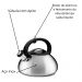 Chaleira Inox 3 Litros com Apito para Fogão de Indução 