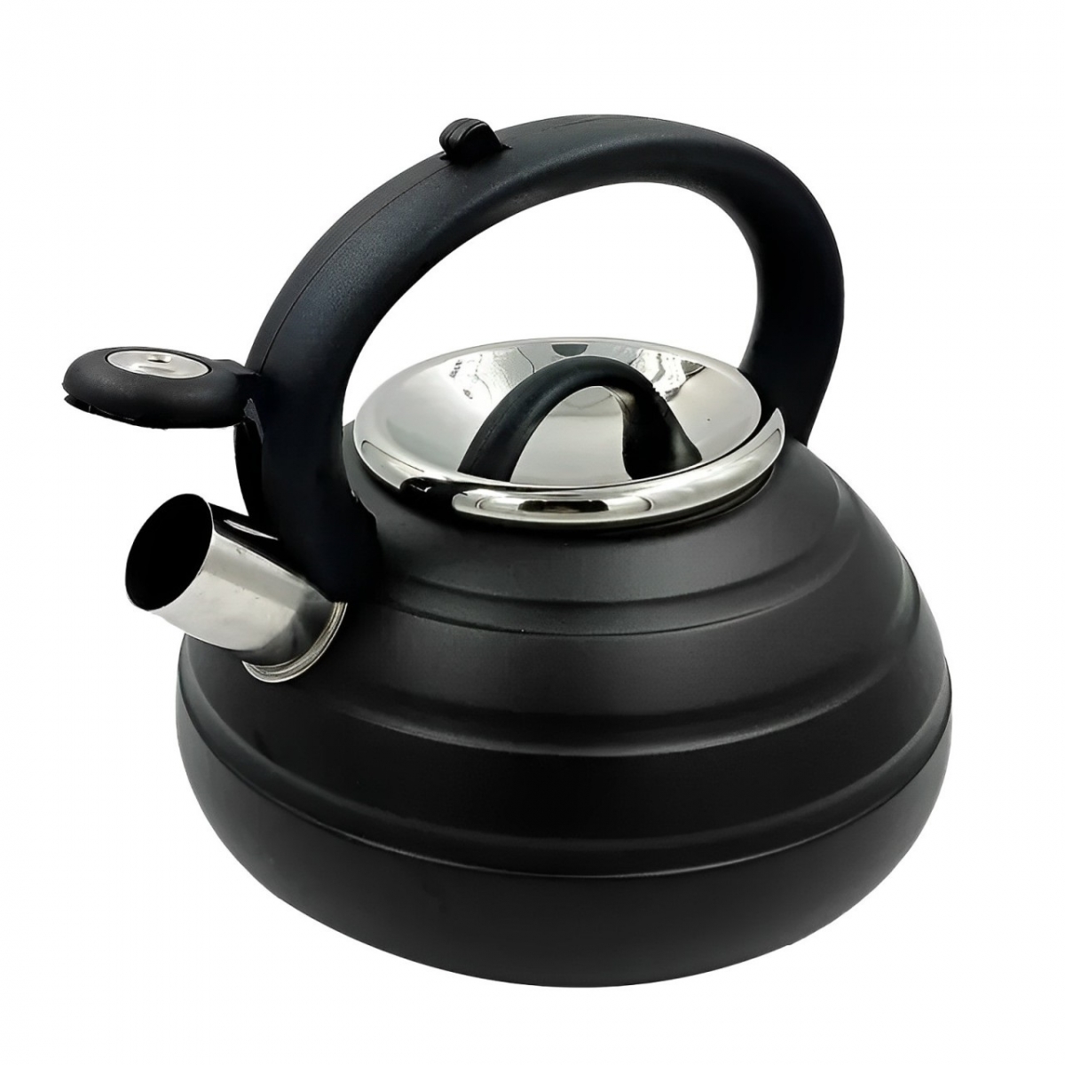 Chaleira Nero Inox 3L com Apito e Alça de Baquelite Preta Luxuosa 