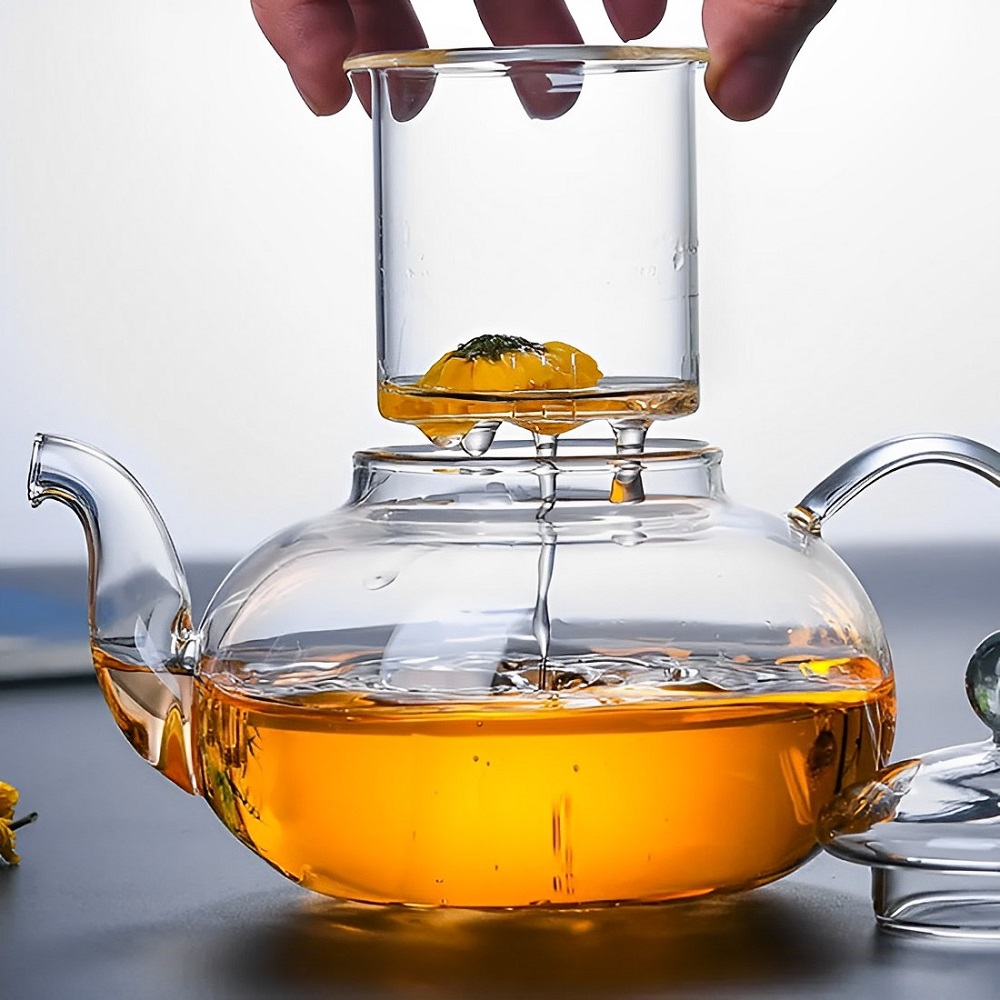 Chaleira de Vidro 600ml com Infusor de Vidro  