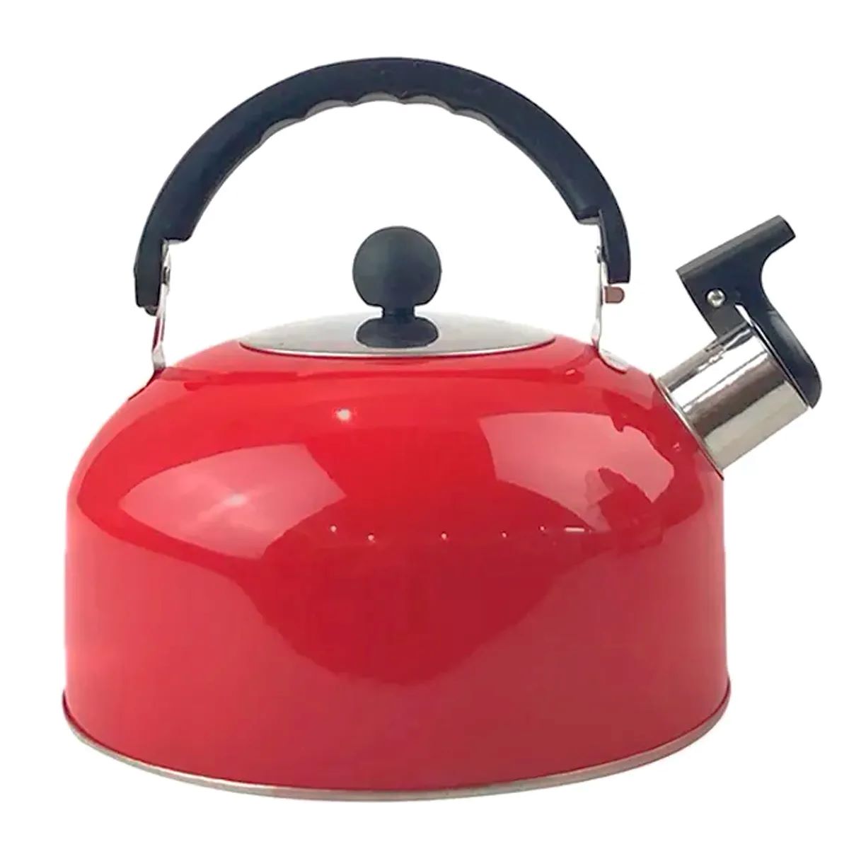 Chaleira-inox-2-litros-apito-alça-móvel-ferver-água-café-chá-chimarrão-Vermelha 