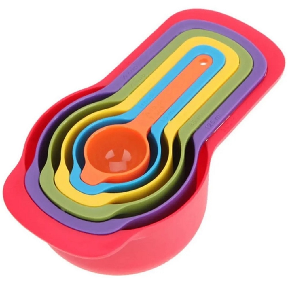 Colheres Medidoras para Receitas com 6 Unidades Plastica Coloridas 