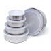 Conjunto De Potes Bowls Em Inox 5 Peças com Tampas Flexiveis 