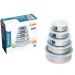 Conjunto De Potes Bowls Em Inox 5 Peças com Tampas Flexiveis 