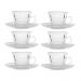 Conjunto Xícaras Diamond 12 Peças - 170 mL -  Vidro - Kit de Café e Chá 