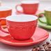 Conjunto com 6 Xicaras Café com 6 Pires Colorido 90ml Porecelana 
