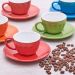 Conjunto com 6 Xicaras Café com 6 Pires Colorido 90ml Porecelana 