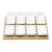 Conjunto com 8 Mini Petisqueiras Porcelana com Tabua em Bambu 