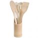 Conjunto de Colher em Bambu com Suporte - 5 peças - Lojas Carisma