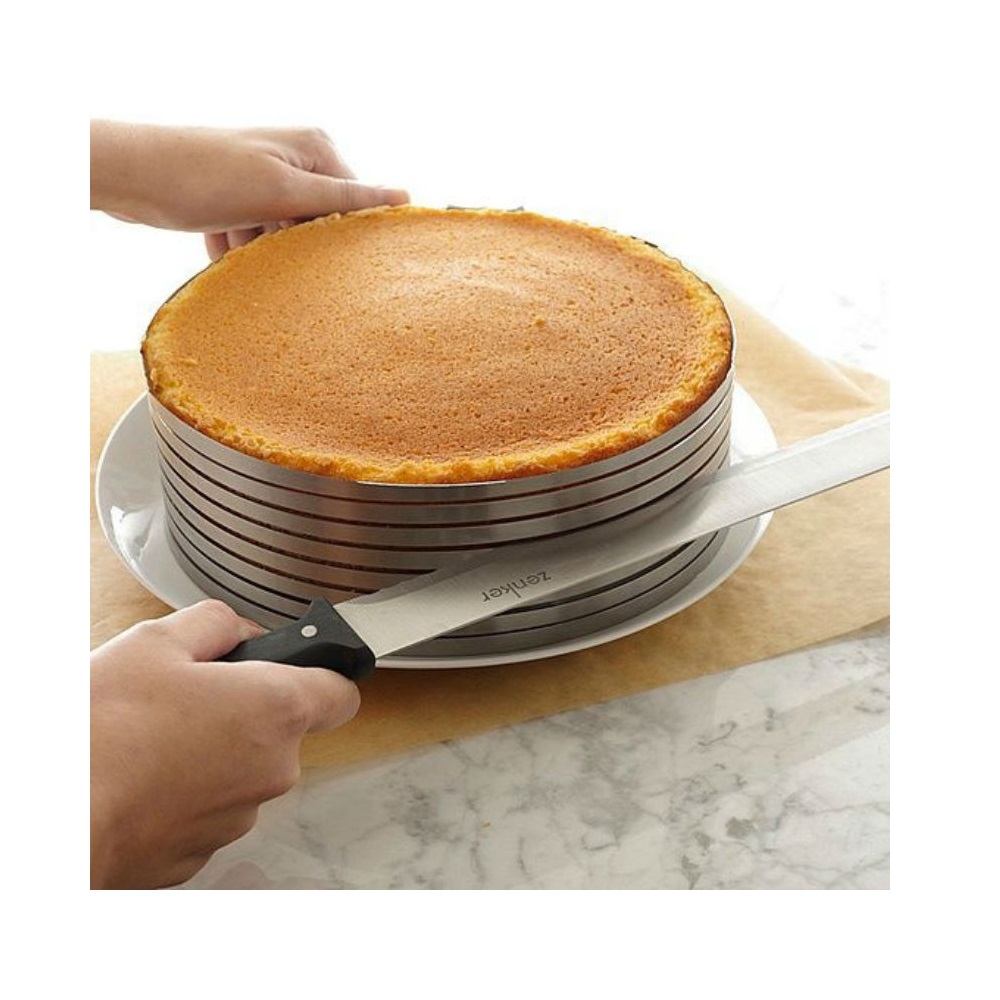 Cortador De Bolos Em Camadas Redondo Ajustavel - Aro de Bolo em Aço Inox  