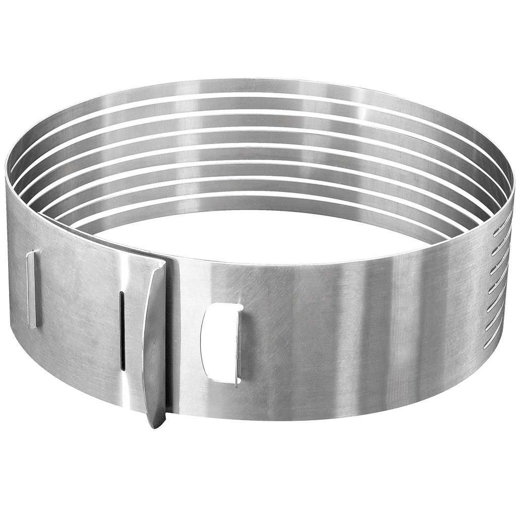Cortador De Bolos Em Camadas Redondo Ajustavel - Aro de Bolo em Aço Inox  