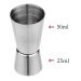 Dosador Duplo de Bebidas em Inox - 25ml e 50ml para Gin, Vodka e Drinks 