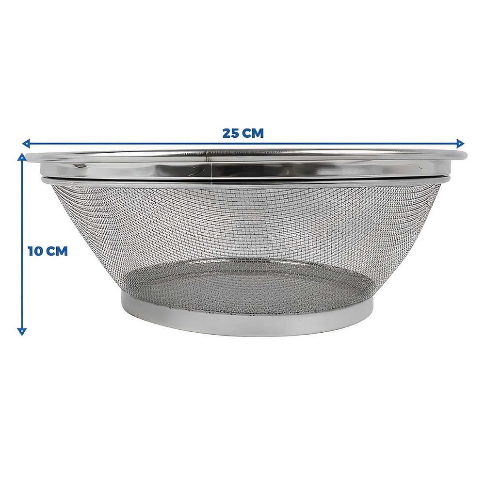 Escorredor Cesto para Cozinha Redondo Inox - Escorre Macarrão e Arroz