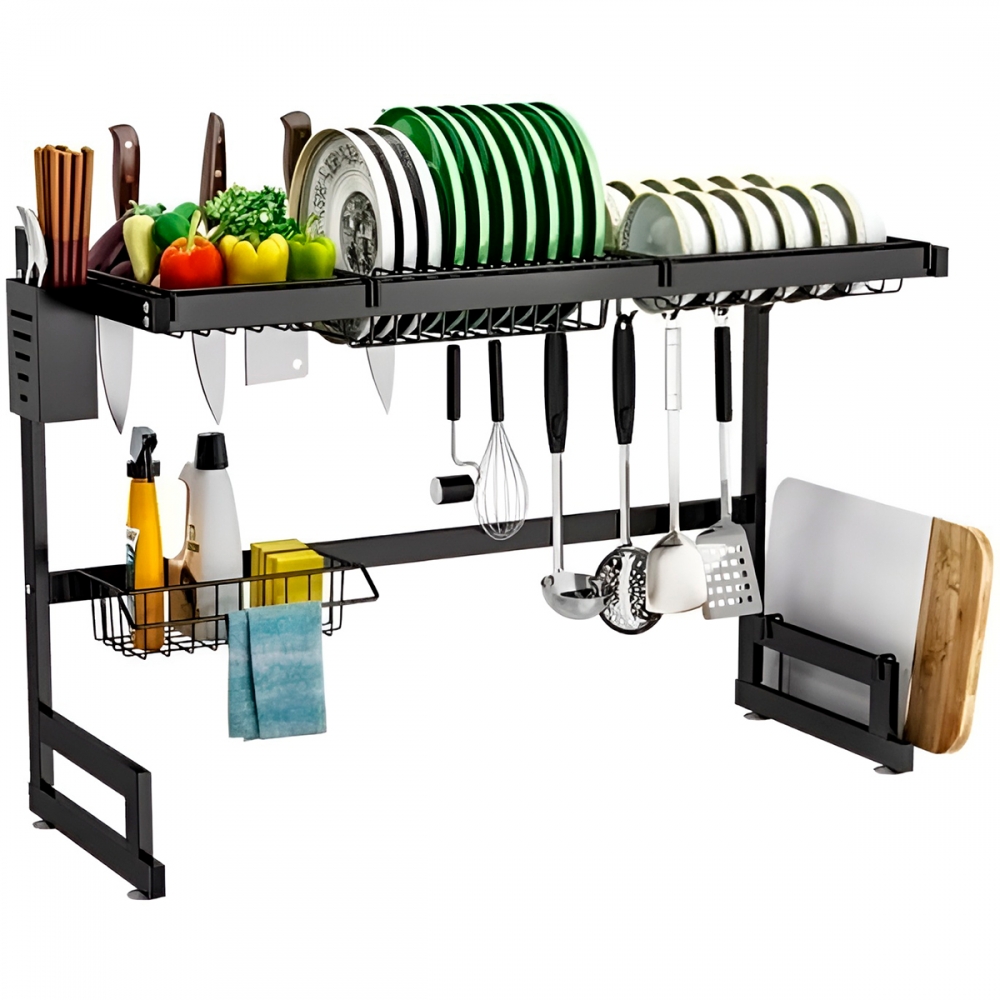 Escorredor Organizador De Louça Modular Suspenso Preto 