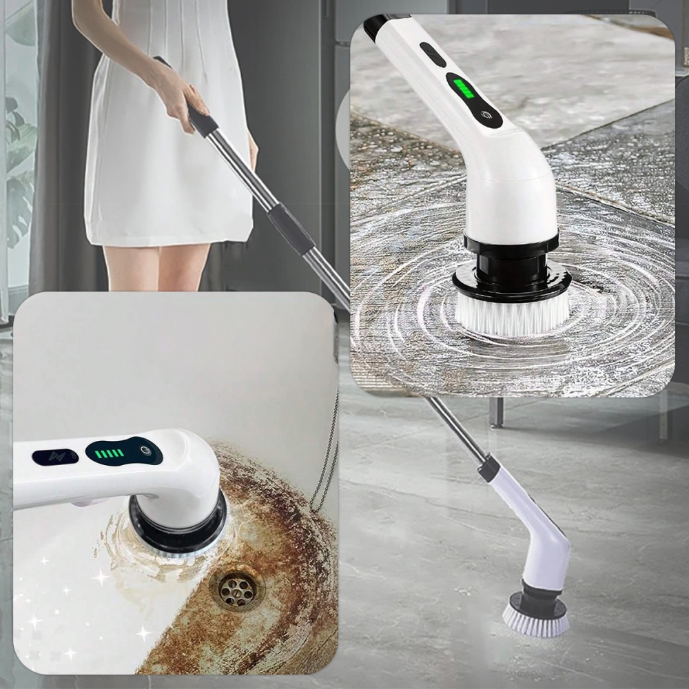 Escova Limpeza Multiuso Elétrica S/ Fio 7 Pontas USB 