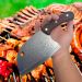 Faca Cutelo Artesanal Forjada: Esparta para Carne e Ossos Corte Preciso 
