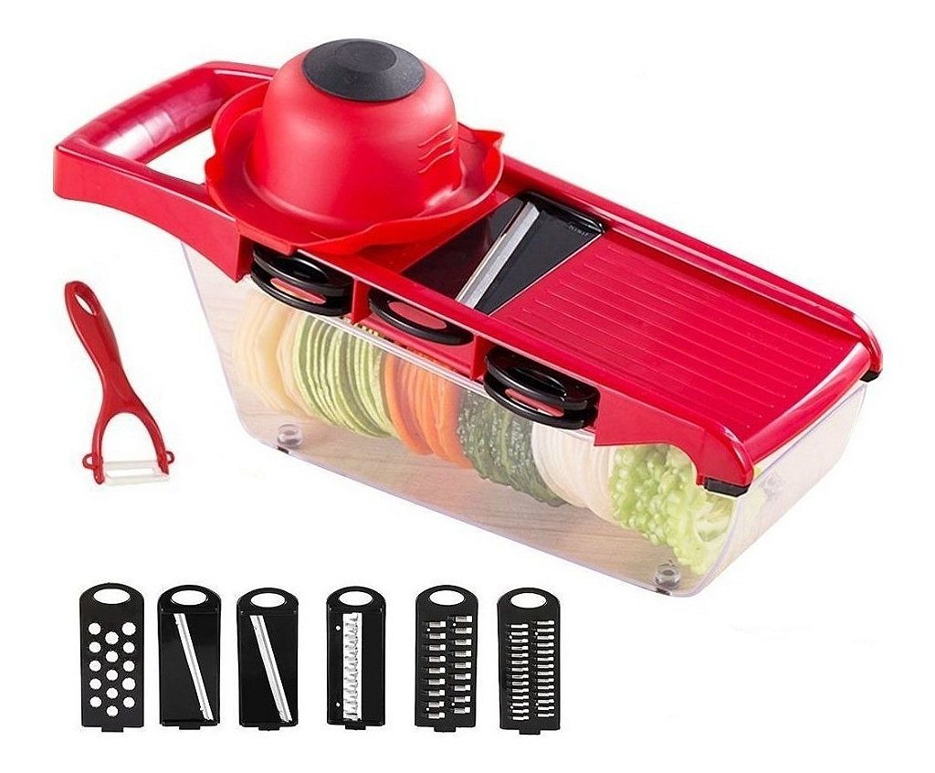 Fatiador de Legumes Mandoline com 6 Lâminas Intercambiáveis 