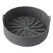 Forma De Silicone Air Fryer Redonda Grande 22cm C/ Alças - Cinza 