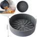 Forma De Silicone Air Fryer Redonda Grande 22cm C/ Alças - Cinza 